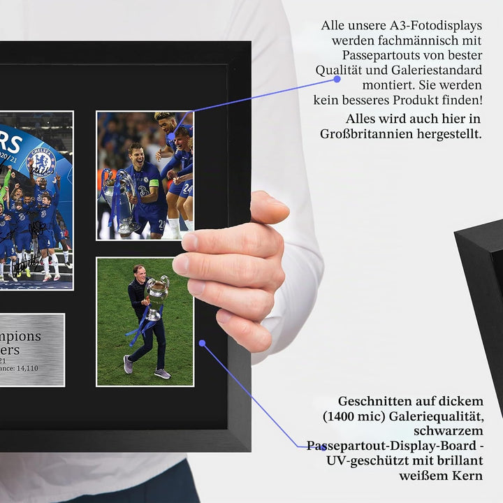 HWC Trading FR A3 Winners 2021 Gedruckte Erinnerungsstücke Signiert Autogramm Foto Display Für Fussb