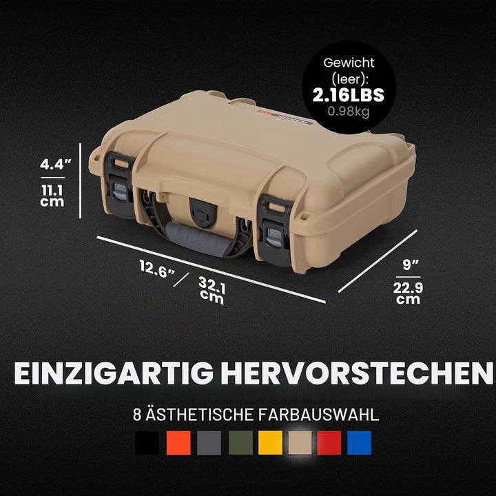 Nanuk 909 Wasserdichter Hartschalenkoffer Mit Plüschschaumeinlage - Braun Tan Würfelförmiger Schaums