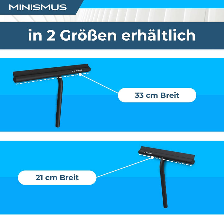 Minismus Duschabzieher - Abzieher für Dusche, Bad, Fliesen, Spiegel, Fenster - inkl. Magnet-Halterun