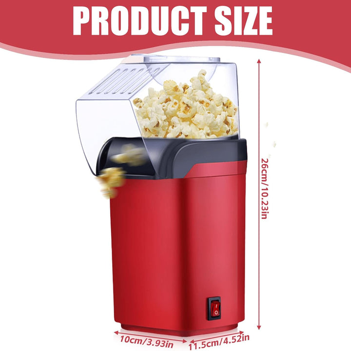 Popcornmaschine, 1200W Fettfrei Popcorn Maker ohne Öl, Heissluft Popcorn Maker, Heimkino Popcornauto