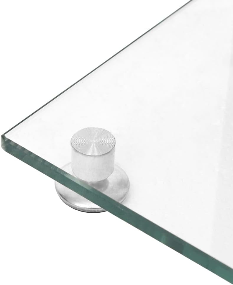 vidaXL Lautsprecher-Ständer 2 STK. Silbern Hartglas 4 Säulen, Silber