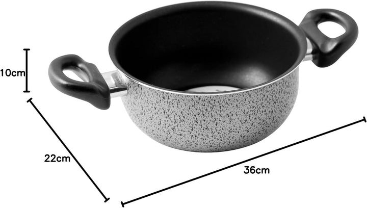 Home Salt Peper Auflauf 2 Griffe Antihaft-Salzpfeffer cm 22 Kochtopf, Material, Multicolor, 22 cm 36