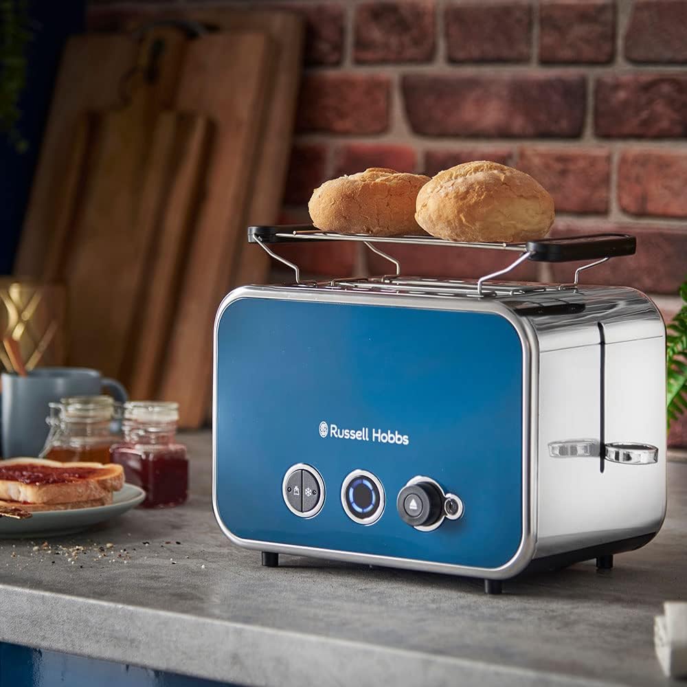 Russell Hobbs Toaster [für 2 Scheiben] Distinctions Edelstahl Ocean Blue (extra breite Toastschlitze