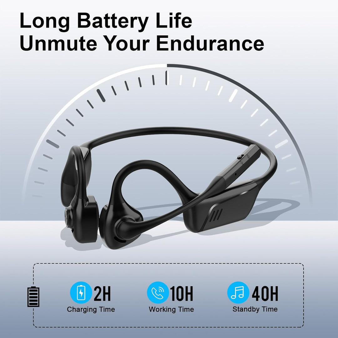 Smof Bluetooth Headset mit Mikrofon, Open-Ear Kopfhörer Bluetooth 5.1 mit Geräuschunterdrückung und