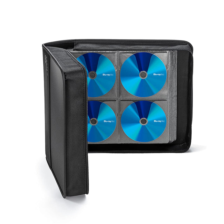 SANWA CD Tasche, 240 Kapazität DVD Blu-ray Mappe zur Aufbewahrung, Hartschale Film Medien CD Hüllen