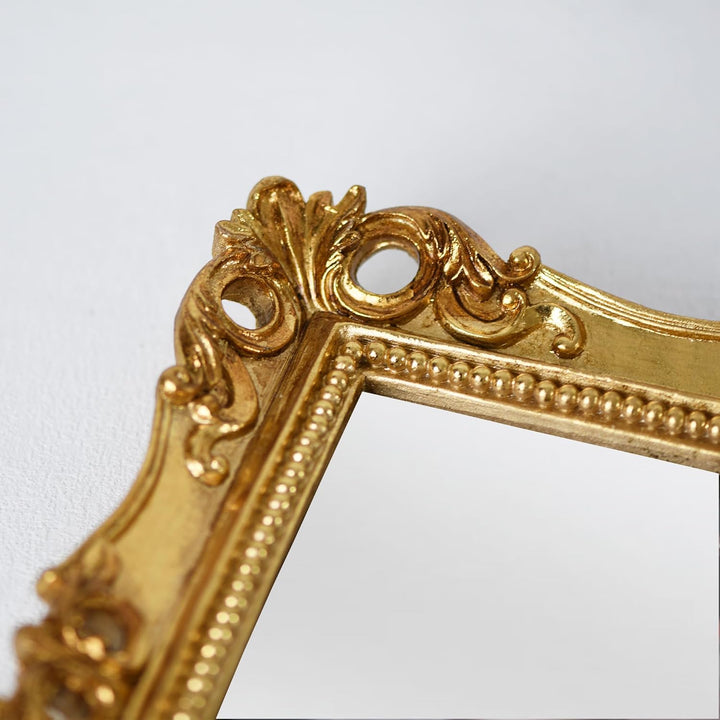 Funerom Dekorativer Vintage-Spiegel, Wandmontage, Tisch-Make-up-Spiegel, quadratisch, Antik-Gold, 41
