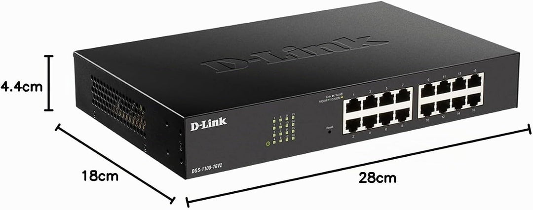 D-Link DGS-1100-16V2 16-Port Gigabit Smart Switch (10/100/1000 Mbit/S, Einfache Plug &amp; PLAY-Installa