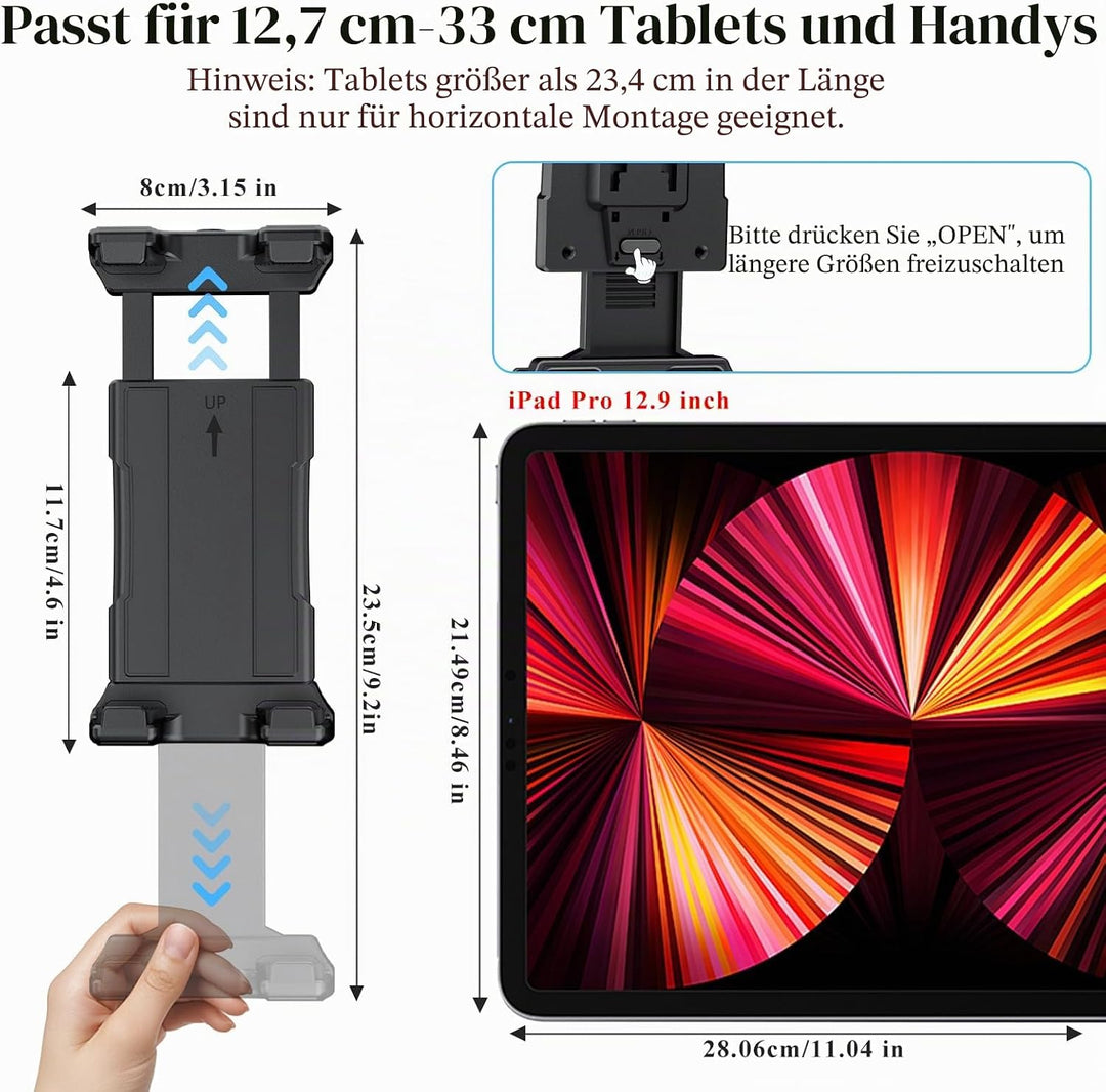 OHLPRO Tablet Autohalterung-Universelle 360° Drehbare Tablet Halterung Auto Vorne, Tablethalterungen