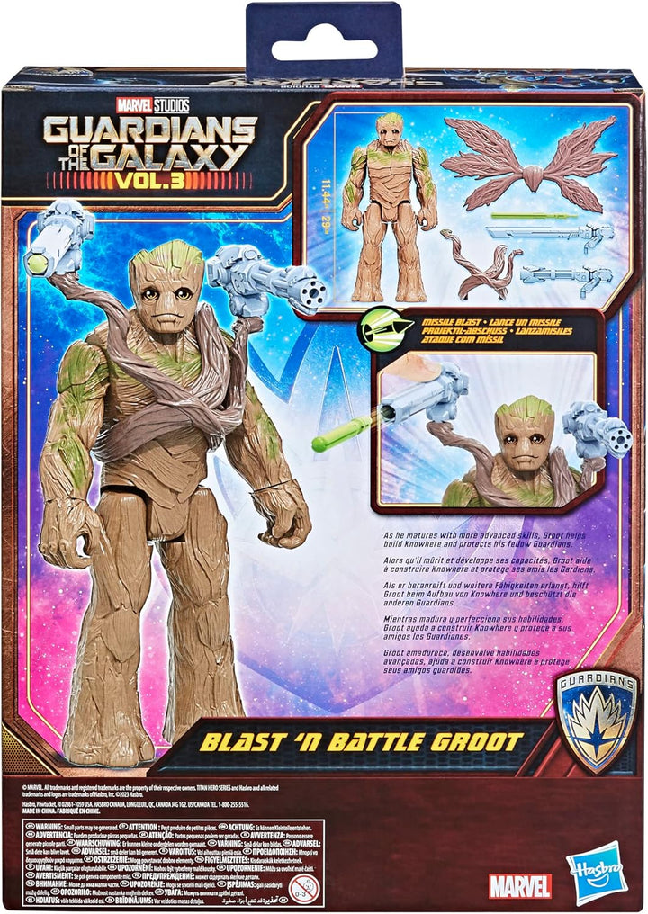 Marvel Studios Guardians of The Galaxy Vol. 3 Titan Hero Serie Deluxe Blast 'N Battle Groot Action-F