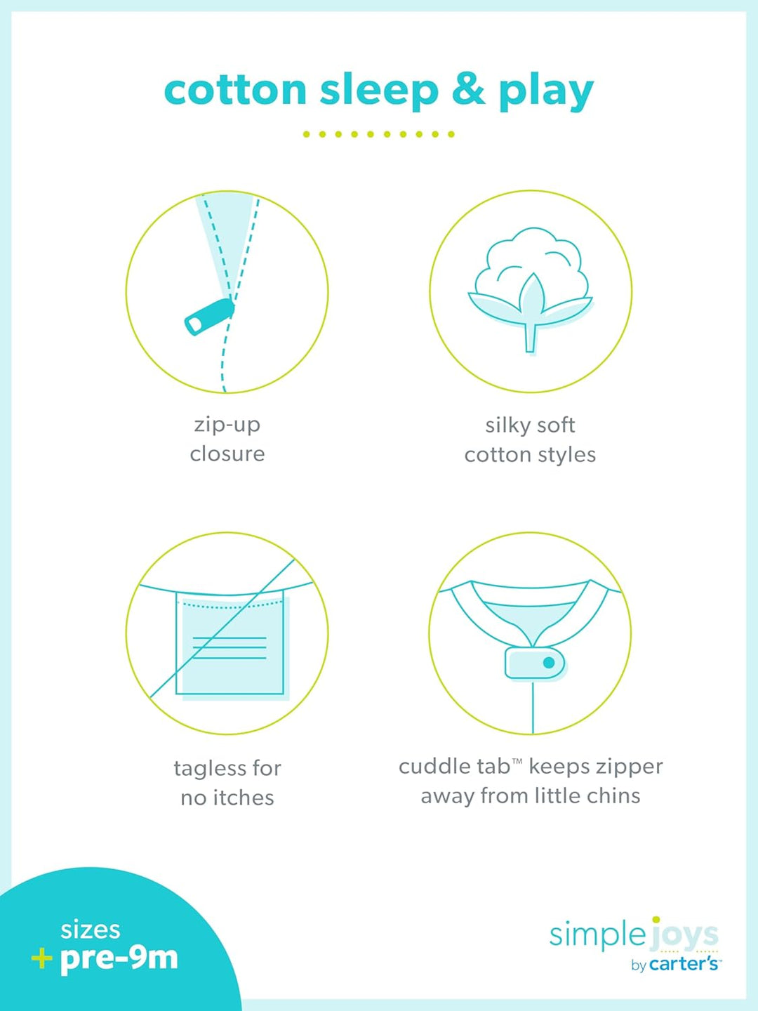 Simple Joys by Carter's Unisex Baby Kleinkindschläfer (3er Pack) 0-3 Monate Hellgrau Ministreifen/We