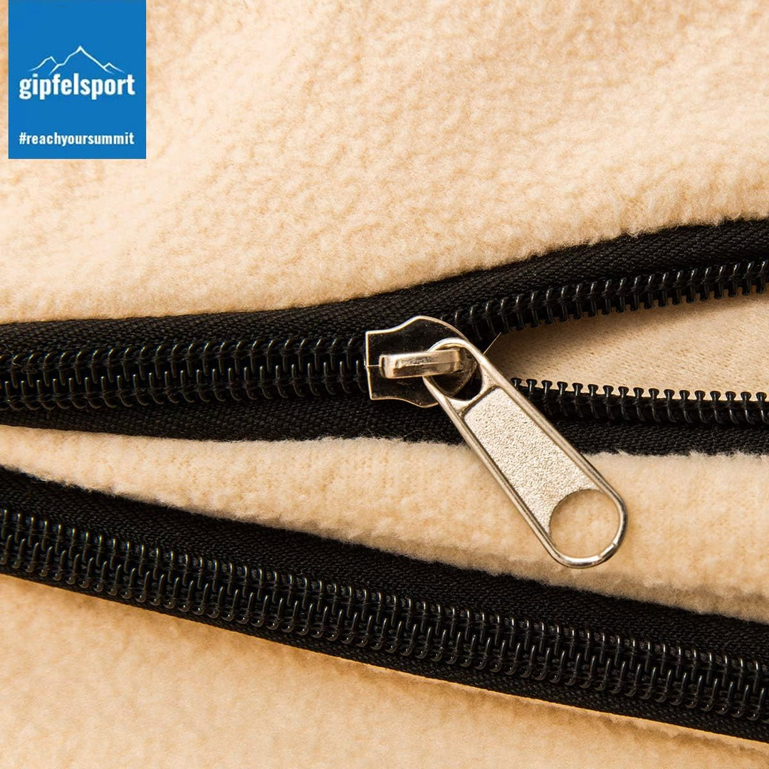 gipfelsport Mikrofaser Fleece Decke mit Schlafsackfunktion I Grösse 185 x 150cm, ca. 690 g I Microfa