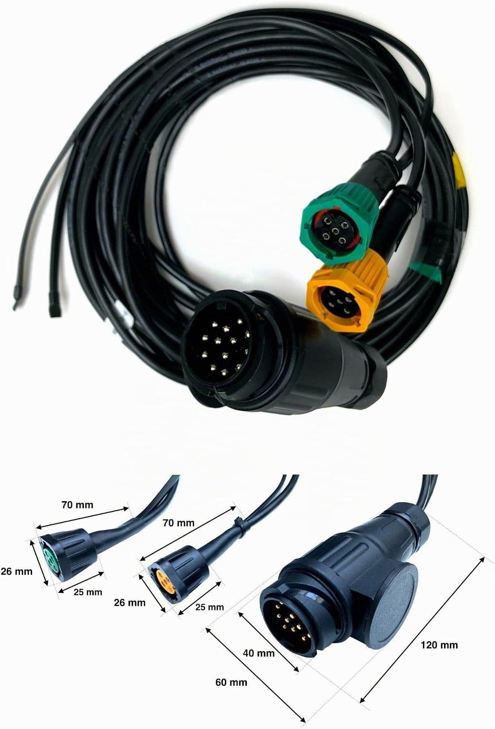 MelTruck® Anhängerbeleuchtung LED Rückleuchten u. Umrissleuchten mit Schnellanschluss 13 polig Kabel