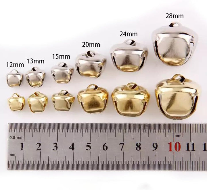 100 Stück Metall Dekorative Glöckchen, Glöckchen zum Basteln, Kleine Glöckchen mit Öse, Kreuzglocke