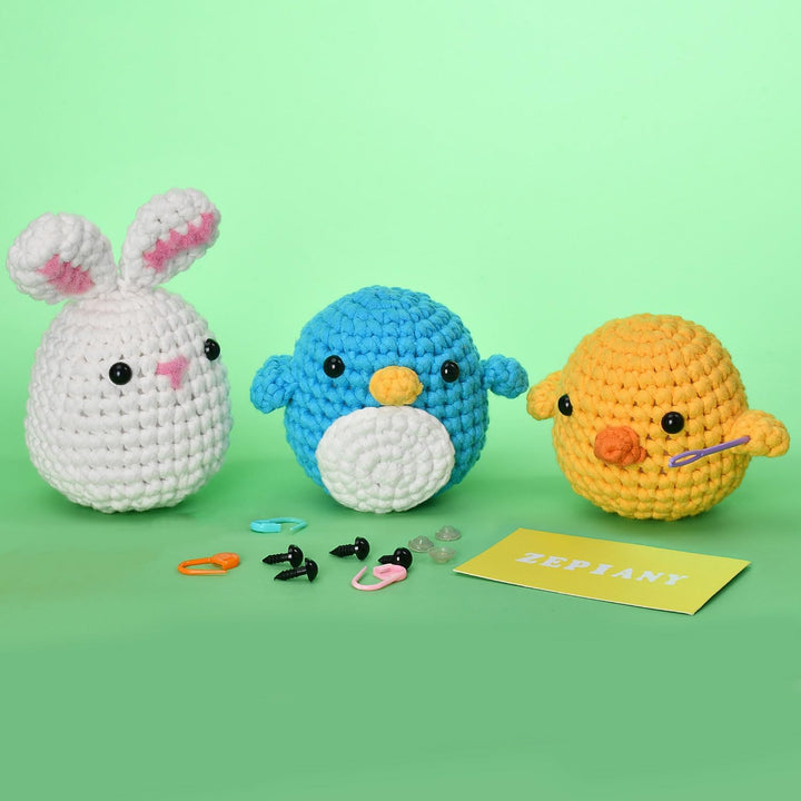 Häkel-Starterset für Anfänger, Häkelset für Tiere, Anfängerset zum Häkeln - Geschenk für Geburtstage