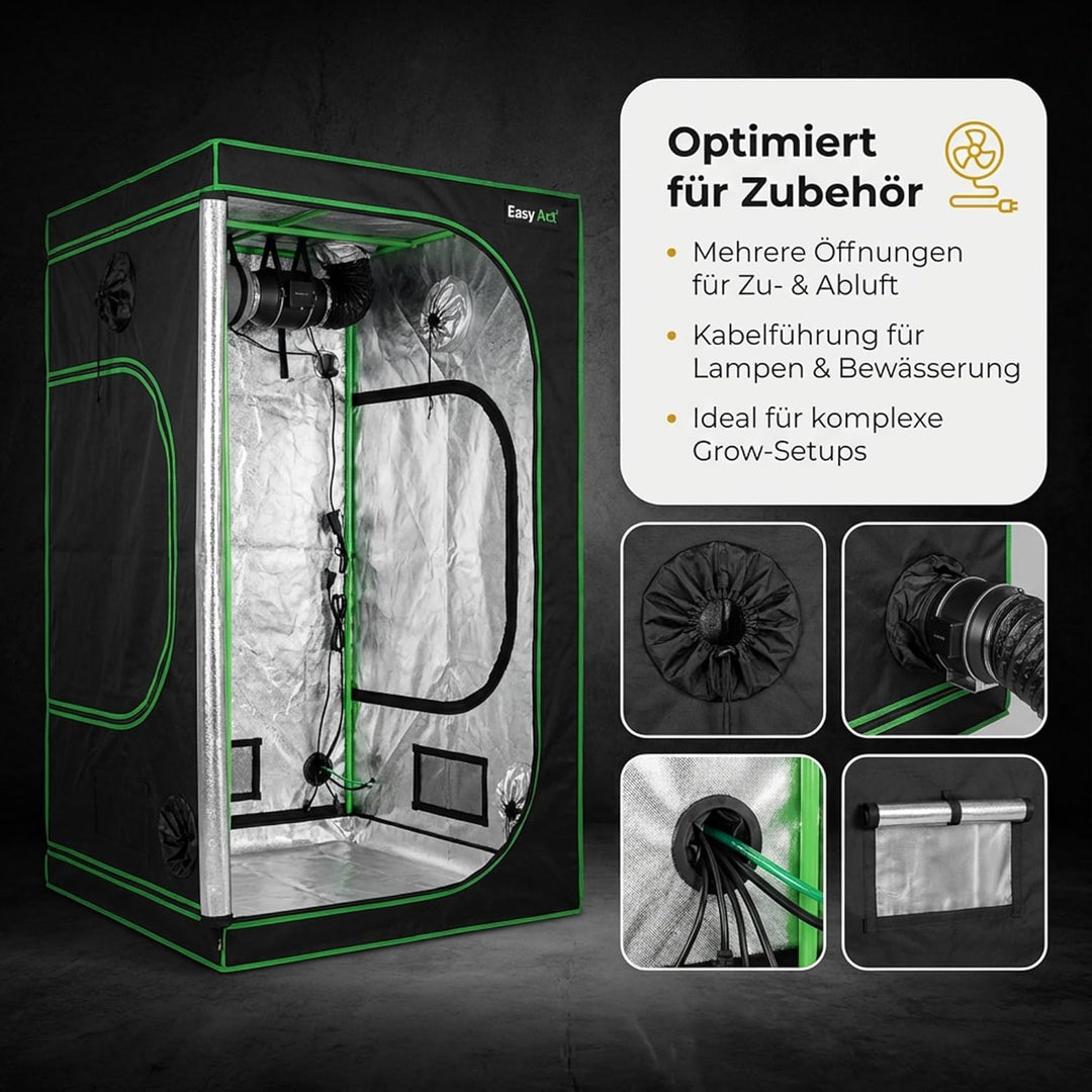 Easy Act Dark Box Growzelt 150x150x220 cm, lichtdichte Indoor-Growbox mit stabilem Gestänge und hoch