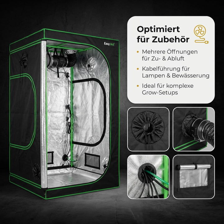 Easy Act Dark Box Growzelt 150x150x220 cm, lichtdichte Indoor-Growbox mit stabilem Gestänge und hoch