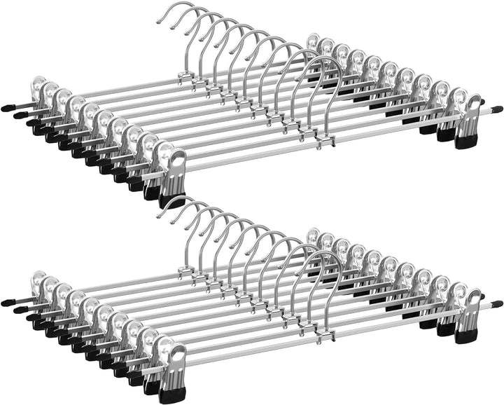 SONGMICS Hosenbügel aus Metall, 20er Set, Kleiderbügel mit Klammern, 40 cm lang, rutschfest, für Hos