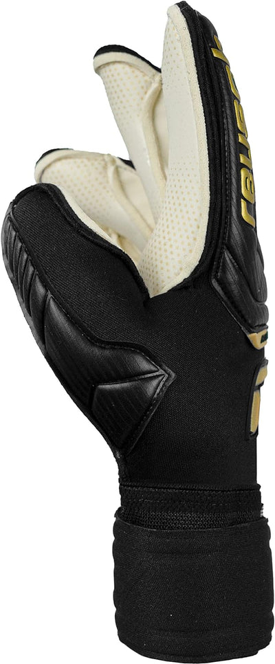 Reusch Herren Attrakt Glueprint Unisex Torwarthandschuhe mit Aussennaht Schnitt und Grip Gold X Bela