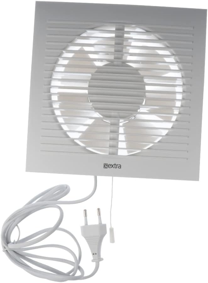 EUROPLAST Ø 150mm Wandventilator Lüfter Abluft Kabel Schalter Ventilator Küche WC Bad - Kunststoff -