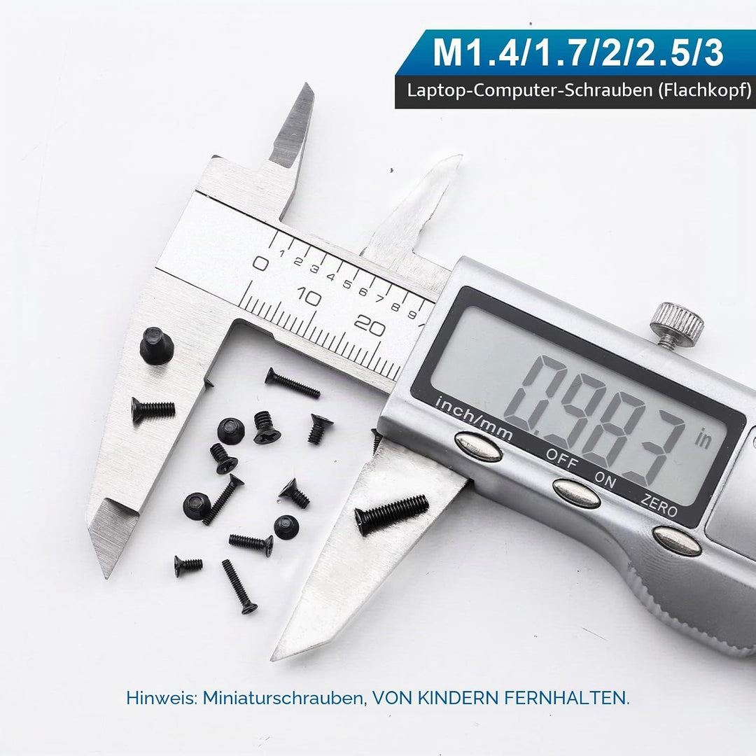 NINDEJIN 720 Stück Laptop Computer Schrauben Kit, Flachkopf Phillips Mini Schrauben M1.4 M1.7 M2 M2.