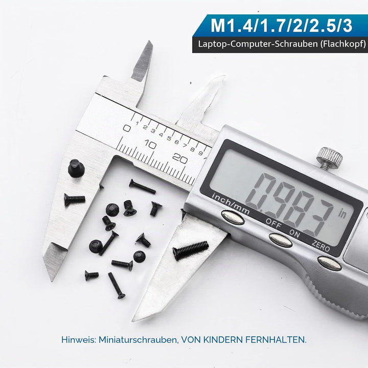 NINDEJIN 720 Stück Laptop Computer Schrauben Kit, Flachkopf Phillips Mini Schrauben M1.4 M1.7 M2 M2.