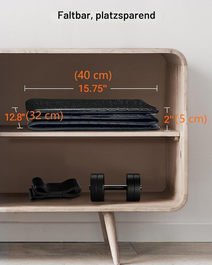 UREVO Faltbare Bodenschutzmatte 65 × 160 cm, Extra widerstandsfähige Laufbandmatte, 6 mm Dicke Fitne
