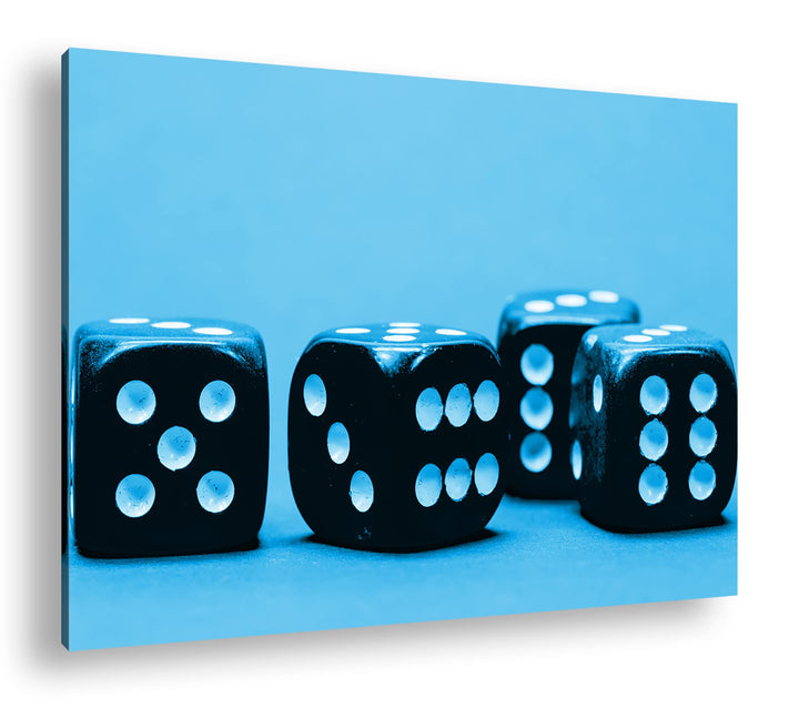 deyoli quadratische pinke Spielwürfel Format 80x60 Effekt: Monocrome Blau als Leinwandbild, Motiv fe