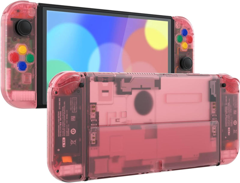 eXtremeRate Full Hülle für Nintendo Switch OLED, DIY-Ersatz Konsole case & Kickstand, NS Joycon Gehä