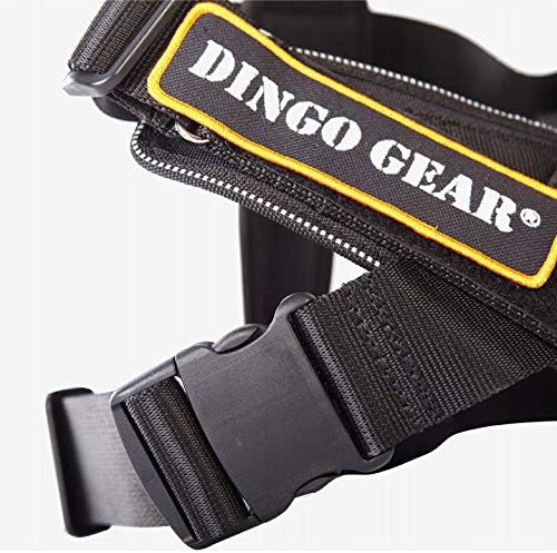 Dingo Gear Hundearbeitsgeschirr aus Stylonband Schwarz Grosse M Spaziergängen, Patrouillen sowie Tra