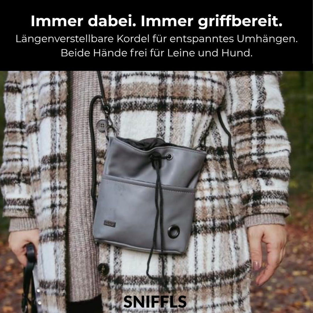 Leckerlibeutel für Hunde, Leckerlitasche Hund zum Umhängen, Futterbeutel Hundetraining, Gassi Tasche