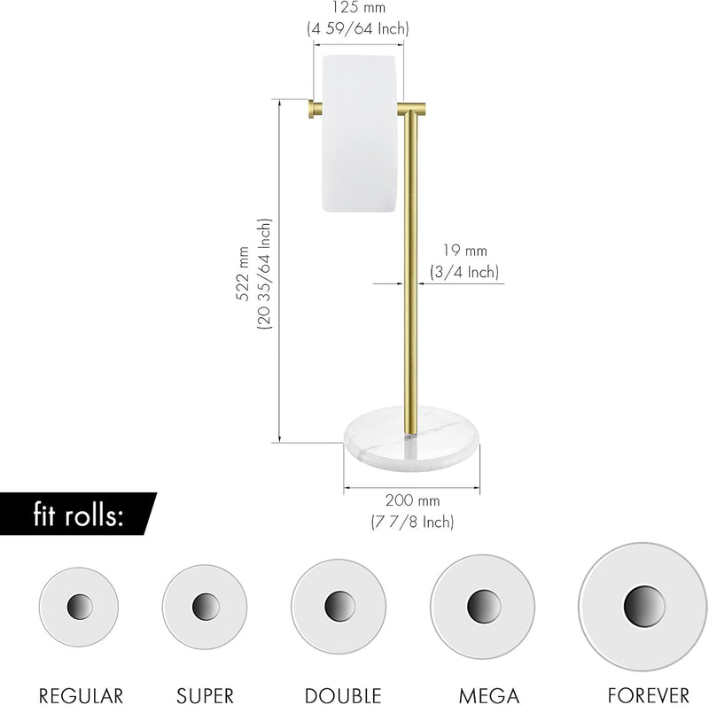 KES Toilettenpapierhalter Stehend Klopapierhalter Freistehend WC Rollenhalter Edelstahl SUS304 Kloro