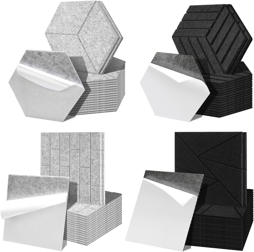 Fiqops 18er Hexagon Akustikpaneele Selbstklebend Akustikplatten Schwarz Hohe Dichte Schallabsorber P