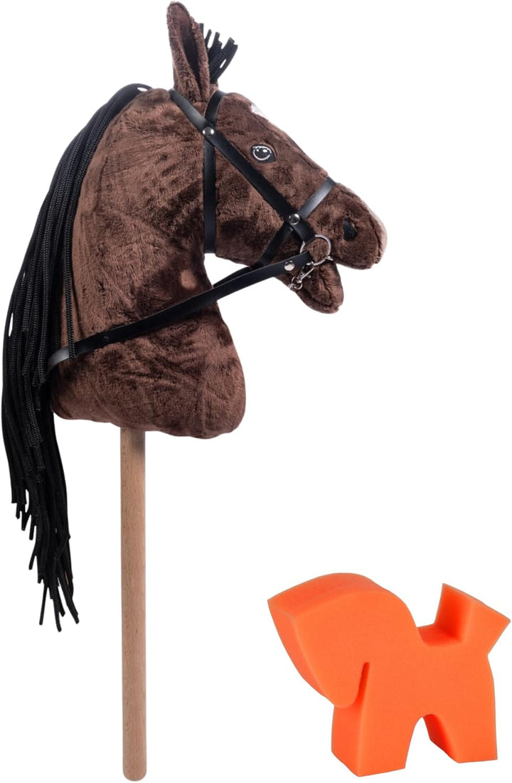 RL24 HKM - Hobby Horse Stern inkl MagicBrush | Steckenpferd mit Trense | Spielpferd aus Plüsch mit H