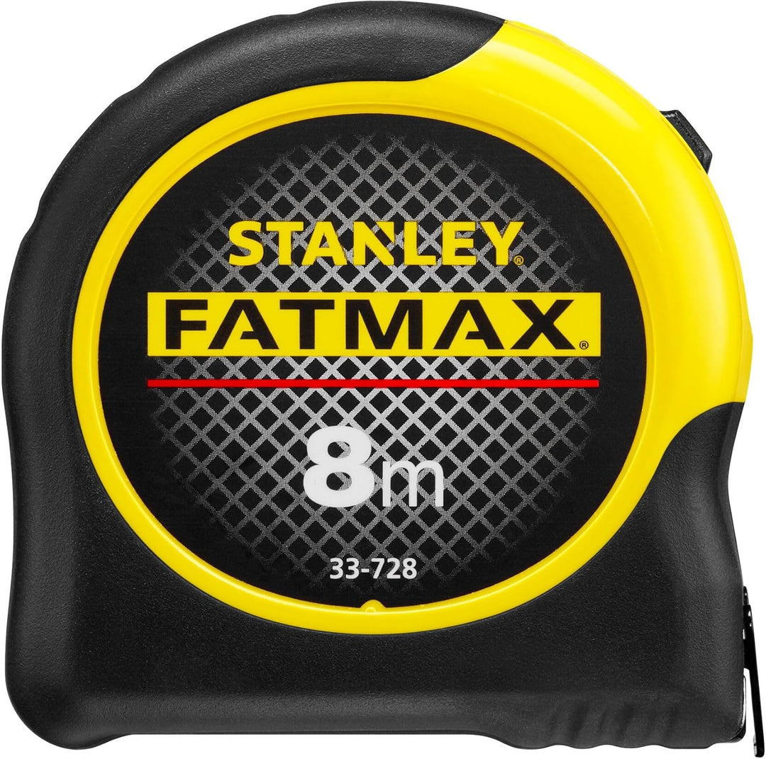 Stanley FatMax Bandmass Blade Armor (8 m Länge, Feststeller, automatischer Rücklauf, Gürtelclip, Dyn