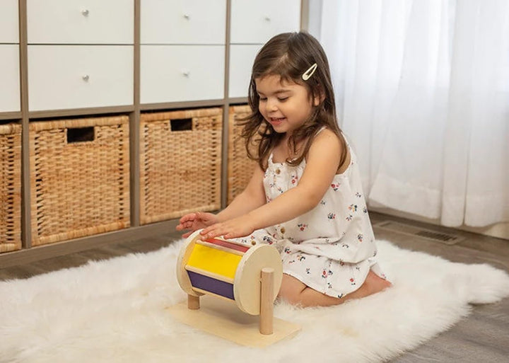 YAANI Montessori Spinning Drum Montessori Spielzeug für Säugling 6-12 Monate 1 Jahr alte Babys Klein