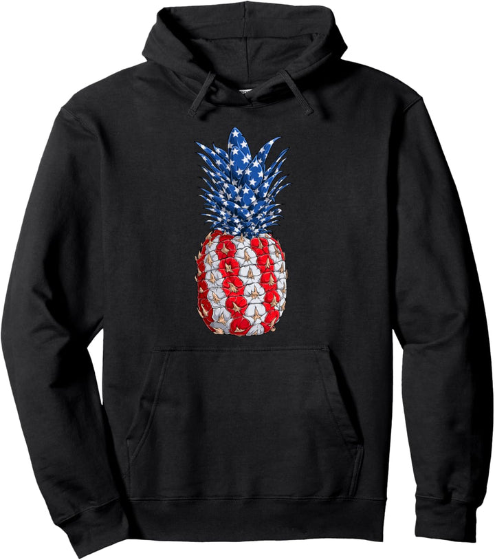 Ananas USA Souvenir Amerika Amerikanische Fahne Pullover Hoodie