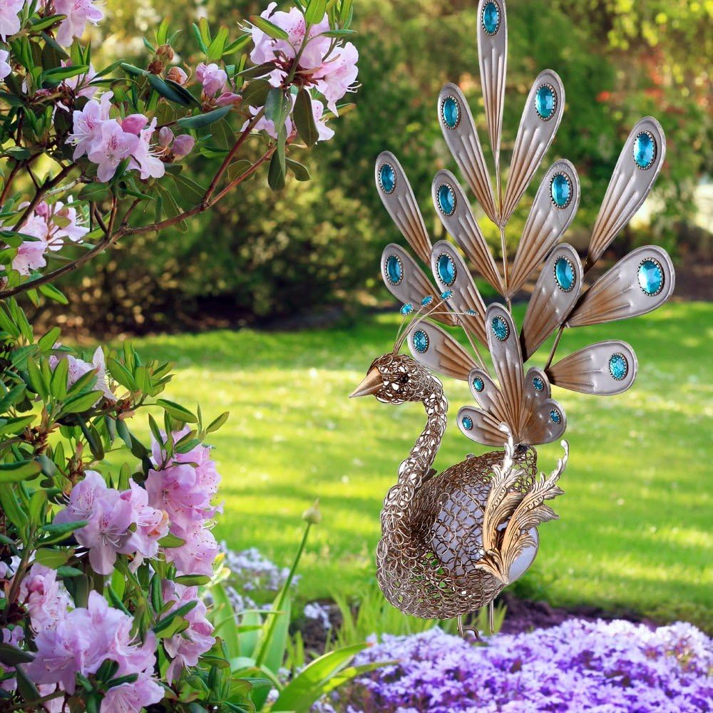 LED Solarleuchte Pfau Au?enbeleuchtung Dekoration Beleuchtung Gartenleuchte Lampe Globo 33309