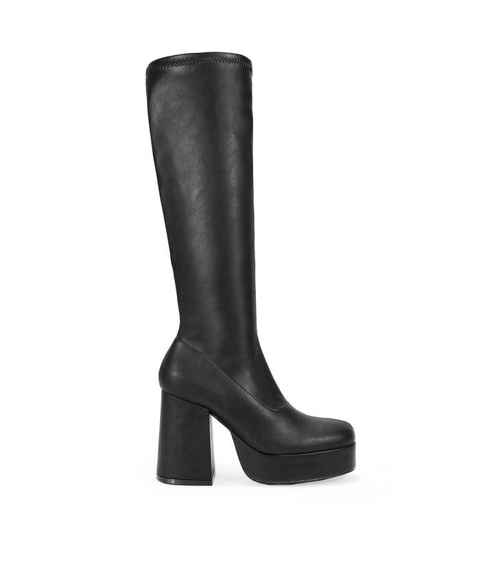 BOSANOVA 39,5 cm hohe Stiefel mit Plateau-Sohle mit breitem Absatz, Reissverschluss, Damenschuhe, Sc
