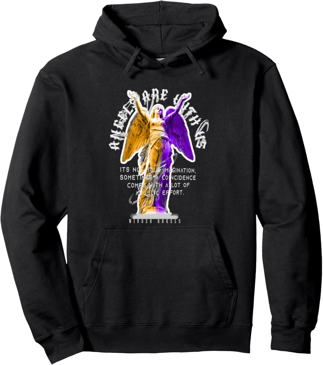 Engel sind bei uns - Traurige Ästhetik Edgy Streetwear Pullover Hoodie