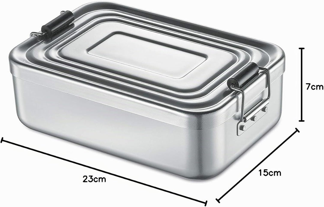 Küchenprofi Lunchbox Gross aus Aluminium in der Farbe Silber, Masse: 23cm x 15cm x 7cm, 10 0147 24 2