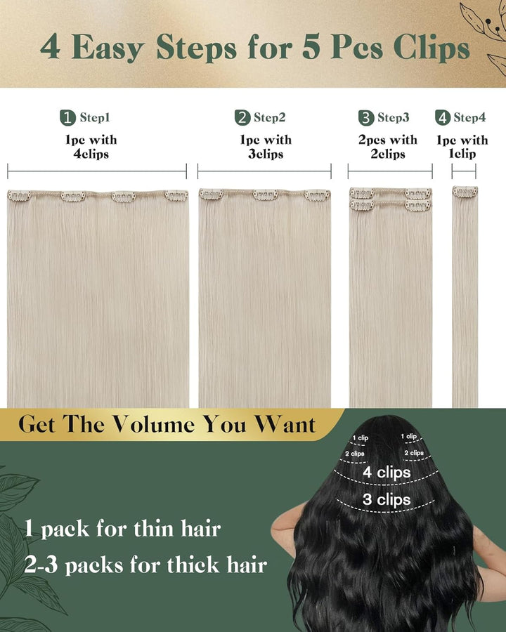 Ugeat Echthaar Clip in Extensions Blond 50Gramm 30cm Haarverlängerung Echthaar Clip Echt Haarextensi