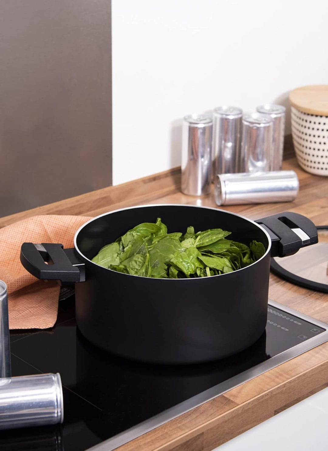 Berndes Topf 24 cm, b.green Alu Recycled Induction, Kochtopf hergestellt zu 100% aus recycelten Getr