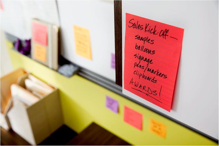 Post-it Super Haftnotizen, liniert, 3 Haftnotizblöcke, 10,2 x 15,2 cm, ideal für die Organisation in