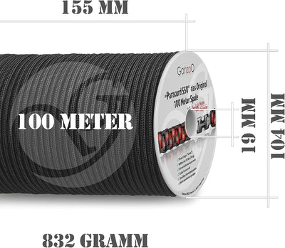 Ganzoo © Paracord 550 Seil | 4mm Ø | Nylon/Polyester |Typ Hybrid | Armband Hunde-Leine | Hunde-Halsb