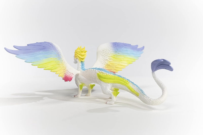 schleich 70728 BAYALA Regenbogendrache, farbenfrohe Drachen Figur mit 30,2 cm Flügelspannweite und b