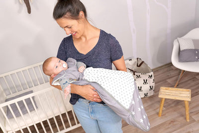 ULLENBOOM Sommerschlafsack Baby Mint Grau (Made in EU) - Aus OEKO-TEX Materialien - 0,5 TOG, Schlafs