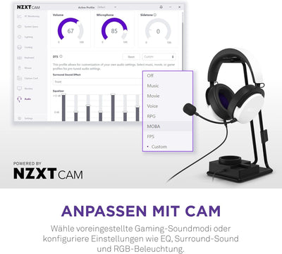 NZXT Relay SwitchMix PC-Gaming-Headset Ständer und Audiomixer – AP-USMSM-B1 - Nahtloses Umschalten z