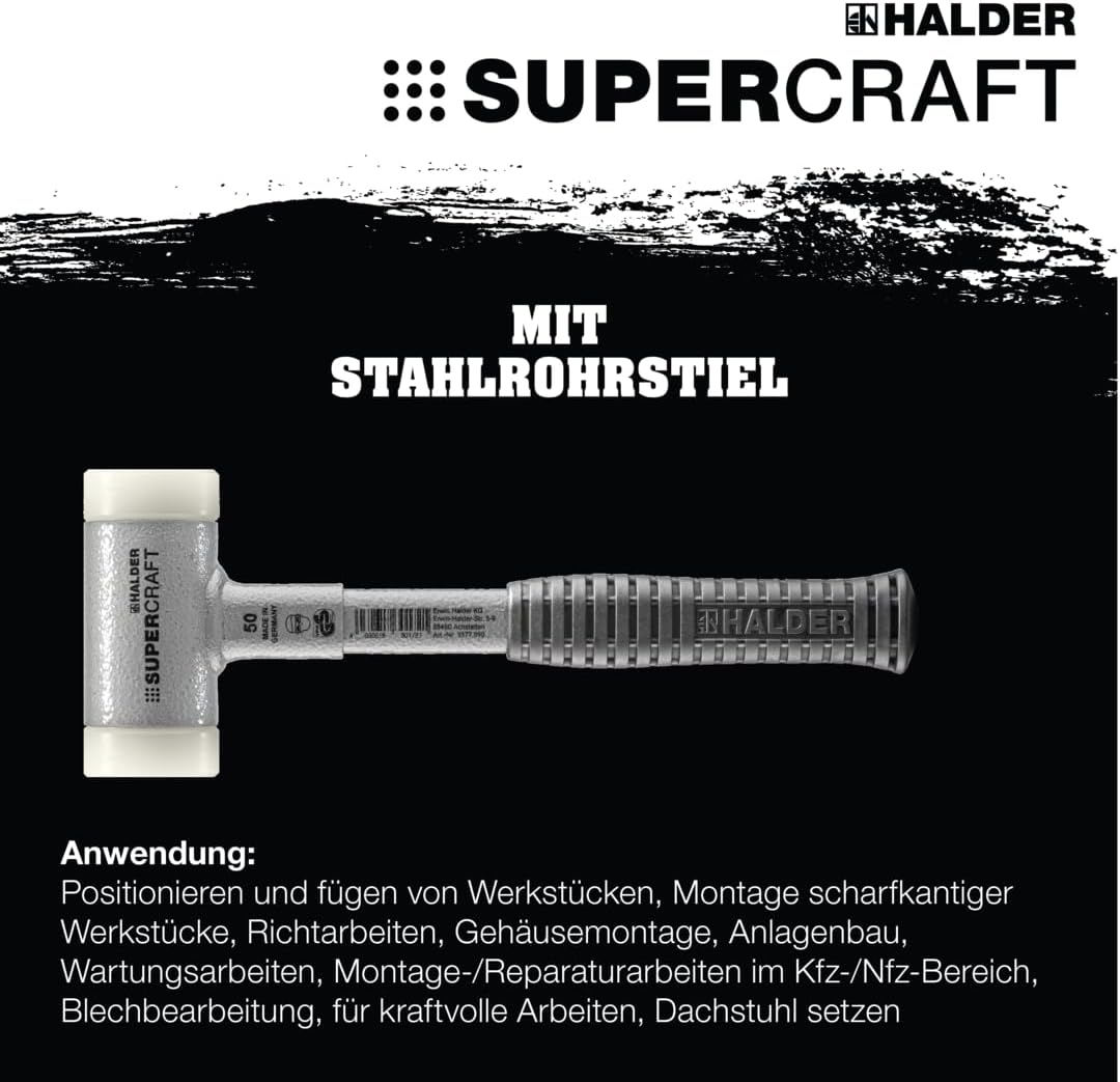 SUPERCRAFT-Schonhammer, mit bruchsicherem Stahlrohrstiel und ergonomisch geformtem, rutschsicherem G
