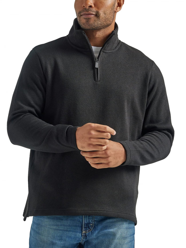 Wrangler Authentics Men’s Sweater Fleece Quarter-Zip S Caviar, S Caviar