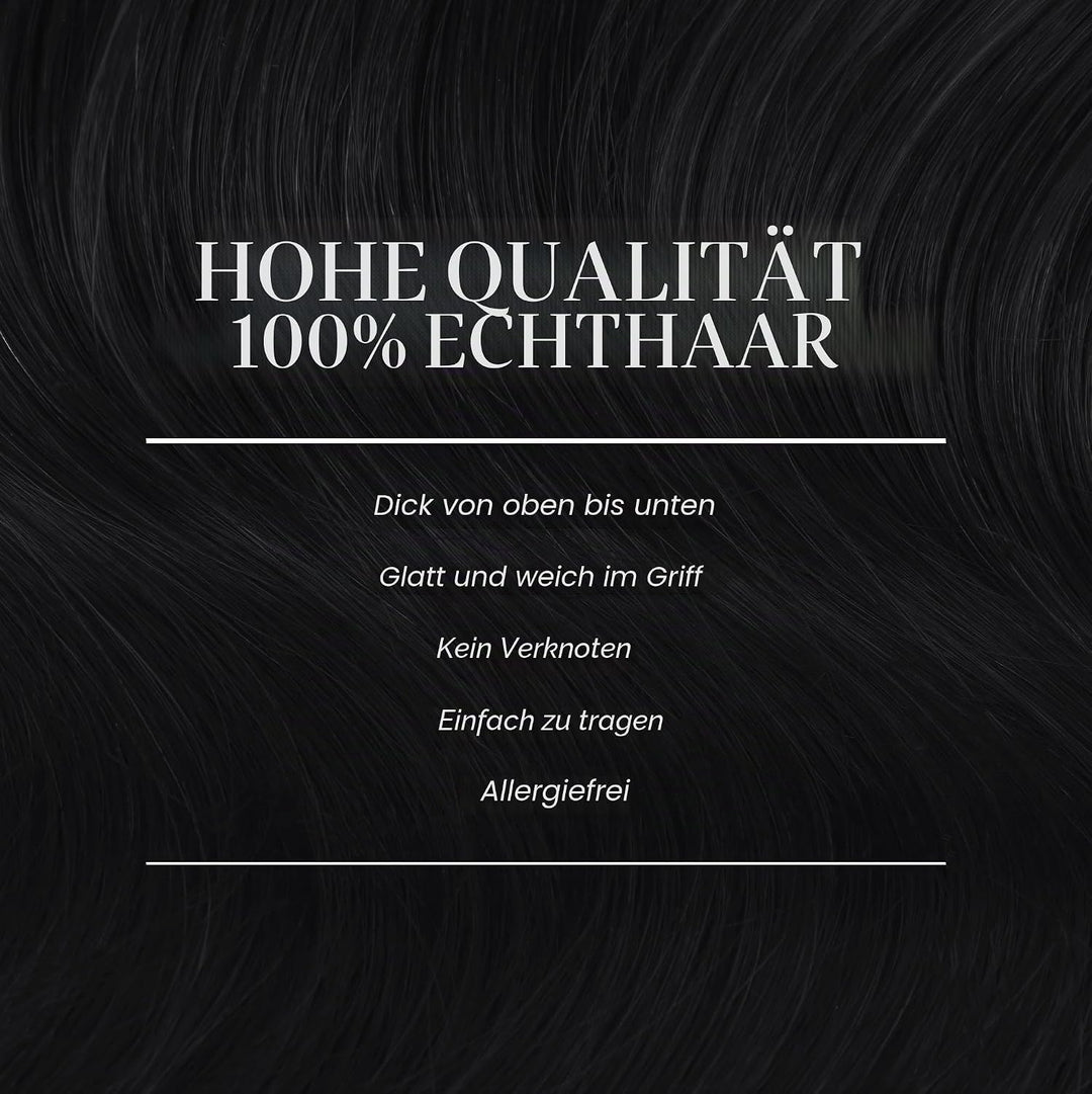 GOO GOO Clip in Extensions Eechthaar, 40cm 120g 7pcs, 1 Tief Schwarz, Remy Clip in Haarverlängerung